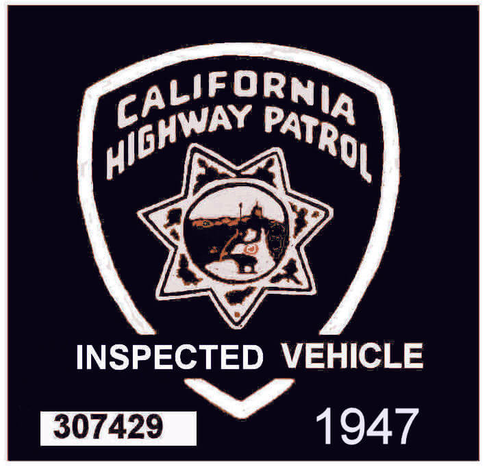 1947 California Inspection sticker 1947 California Inspection sticker